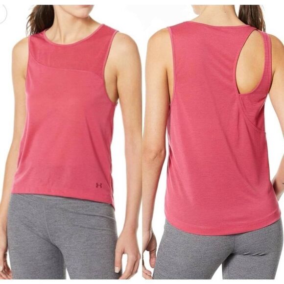 🔹️Under Armour Pink Heat Gear America Athletic Sleeveless Top Medium - Picture 1 of 8